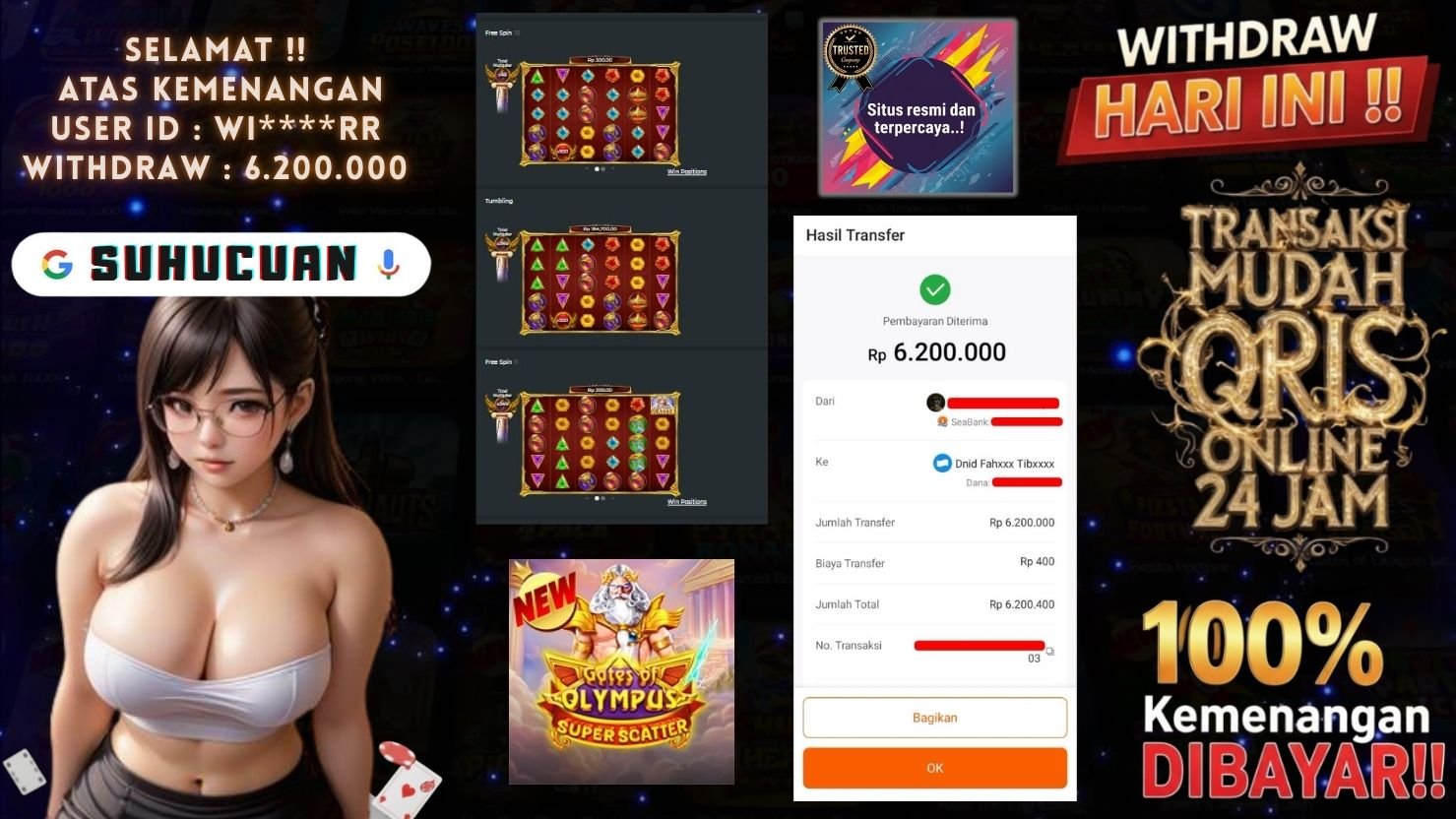 SUHUCUAN JACKPOT SLOT GATES OF OLYMPUS SUPER SCATTER